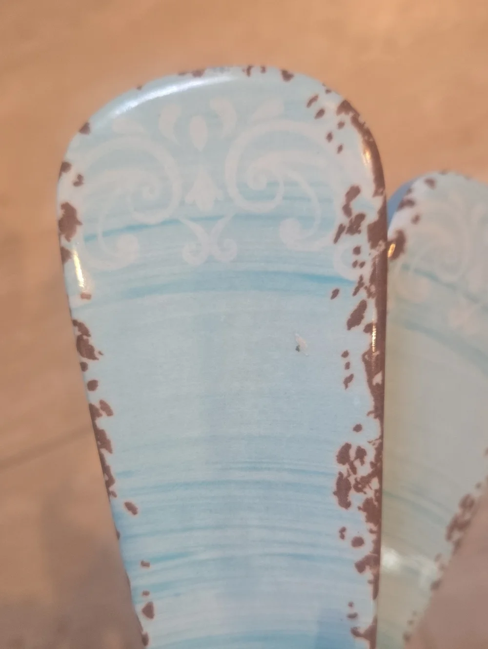 New Tommy Bahama Melamine Sea Foam Green Rustic Salad Tongs